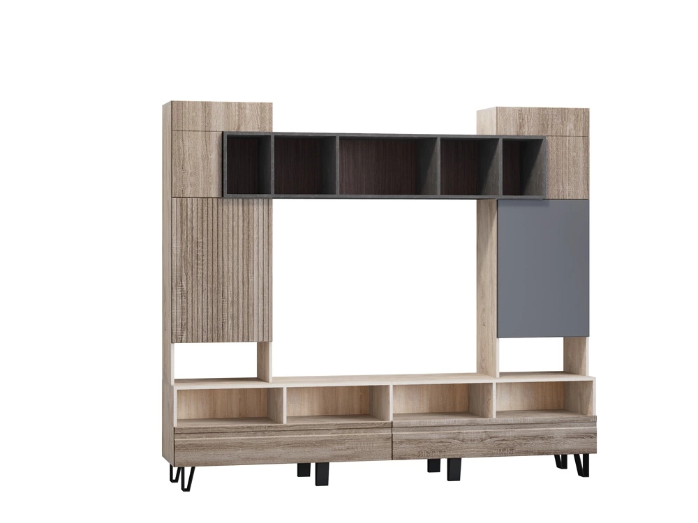 Центральная Секция Гостиной Ноктюрн-28 (Ширина 2240 х Глубина 420 мм х Высота 1960 мм/ Ниша под ТВ 1200 х 945 мм)