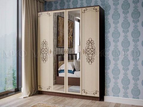 Шкаф 4-х Створчатый Жаклин  Венге/Белфорт (Ш-1600 х В-2216 х Г-540 мм)