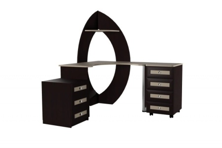 Компьютерный стол "Мебелайн-44" (низкая тумба слева)