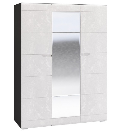 Гостиная Бостон-1/2 Венге/Бетон Белый (Гостиная Ш-2400 + Шкаф-1500 мм x В-2000 мм x Г-450 мм)