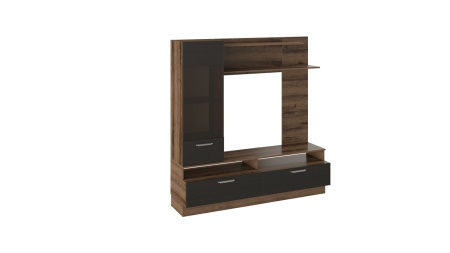 Гостиная Инфи Черный/Дуб Монастырский (Ш-2634 x В-1927 x Г-452 мм)