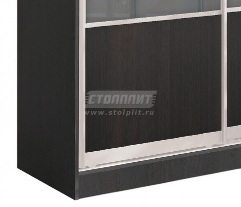 Шкаф 2-х дверный СБ-1083БП Дуб Феррара+ встав Дуб Феррара+встав стекло сатин/серебро