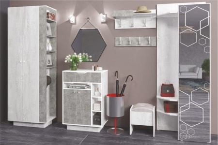 Вешалка "Либерти" с зеркалом (пескоструй)