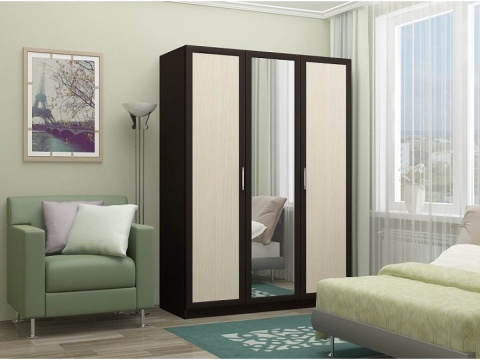 Шкаф Алекс Дуб Беленый/Дуб Венге 1500×2016×520 мм