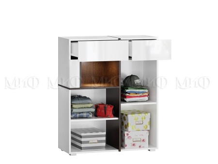 Комод Мадрид МДФ Белый Глянец (Ш-900 мм x В-1100 мм x Г-400 мм)