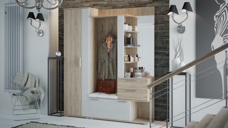 Прихожая «Эрика №1» Разные Цвета/Ш-1640×Г-357×В-1998 мм