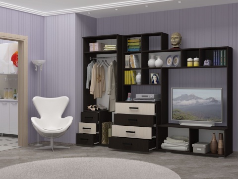 Гостиная Ноктюрн-11 №1/Разные Цвета (Ш-2800 x В-2120 x Г-470 мм)