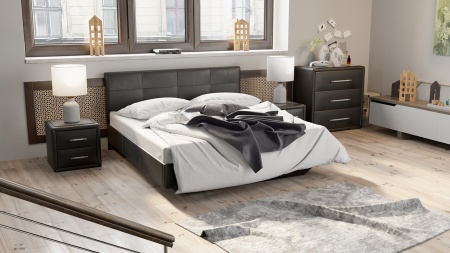 Кровать c Мягкой Обивкой Элвис Коричневая (Спальное Место 1400/1600/1800 х 2000 мм)