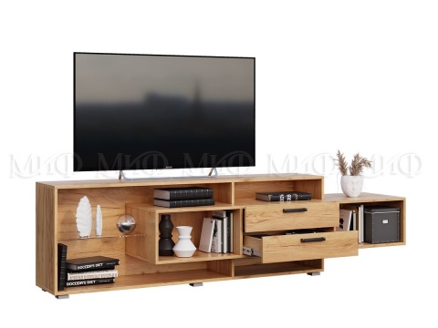 ТВ-Тумба Анси (Ш-2100 x В-570 x Г-458 мм)/Дуб Крафт/Бежевый