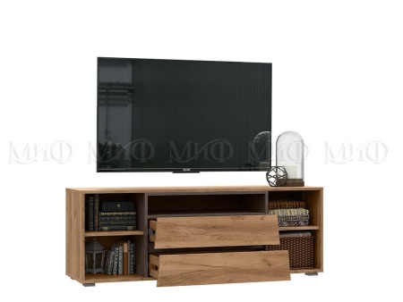 Тумба под ТВ Портофино Дуб Крафт/Бетон (Ш-1402 мм x В-504 мм x Г-414 мм)/Разные Цвета