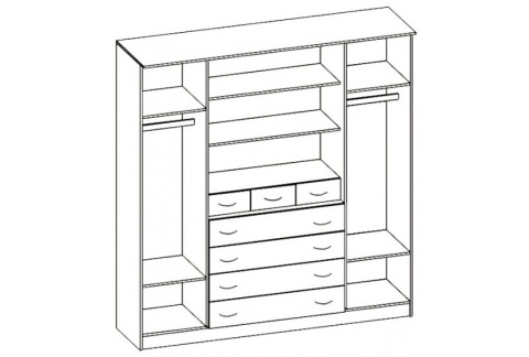 Шкаф 4-х Створчатый Каролина-7 МДФ (2,0х2,12х0,55)/Разные Цвета 