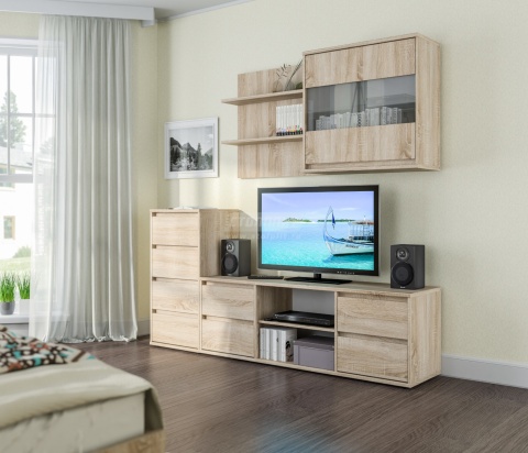 Комплект для Гостиной Берлин Дуб Сонома/Ш-2100 X В-1805 X Г-440 мм