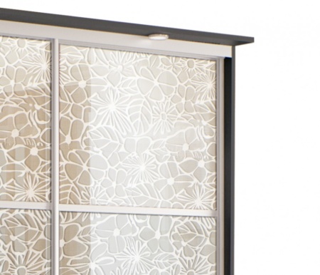 Шкаф 2-х дверный СБ-1083БП Дуб Феррара+встав зерк SMC-014 б/цв/серебро