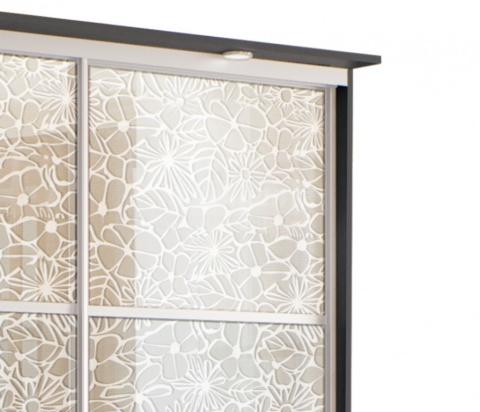 Шкаф 2-х дверный СБ-1083БП Дуб Феррара+встав зерк SMC-014 б/цв/серебро