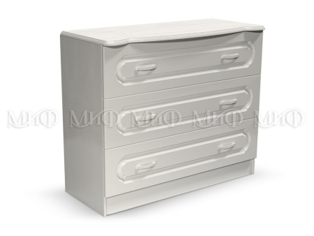 Комод Герда МДФ Белый/Белый Глянец (Ш-900 x В-800 x Г-430 мм)