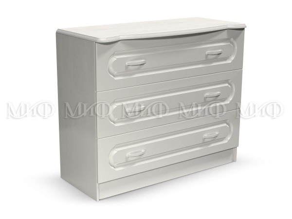 Комод Герда МДФ Белый/Белый Глянец (Ш-900 x В-800 x Г-430 мм)