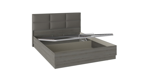 Кровать «Либерти» с мягким изголовьем и подъемным механизмом (Хадсон/Ткань Грей)1400/1600/1800 x 2000 мм